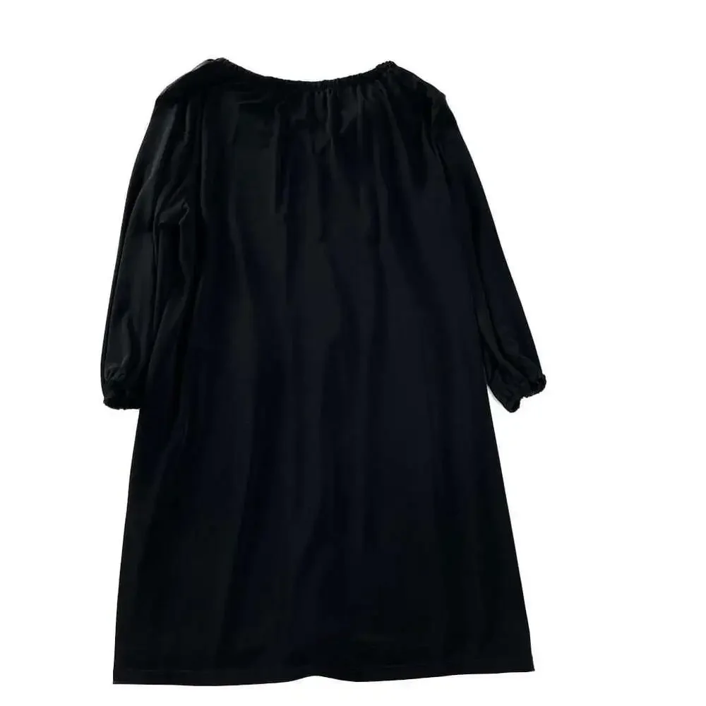 Michael Michael‎ Kors Black Boho Tassel Tie Tunic Dress 3/4 Sleeve M